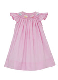 Robe évêque smockée pour fille avec petits gâteaux