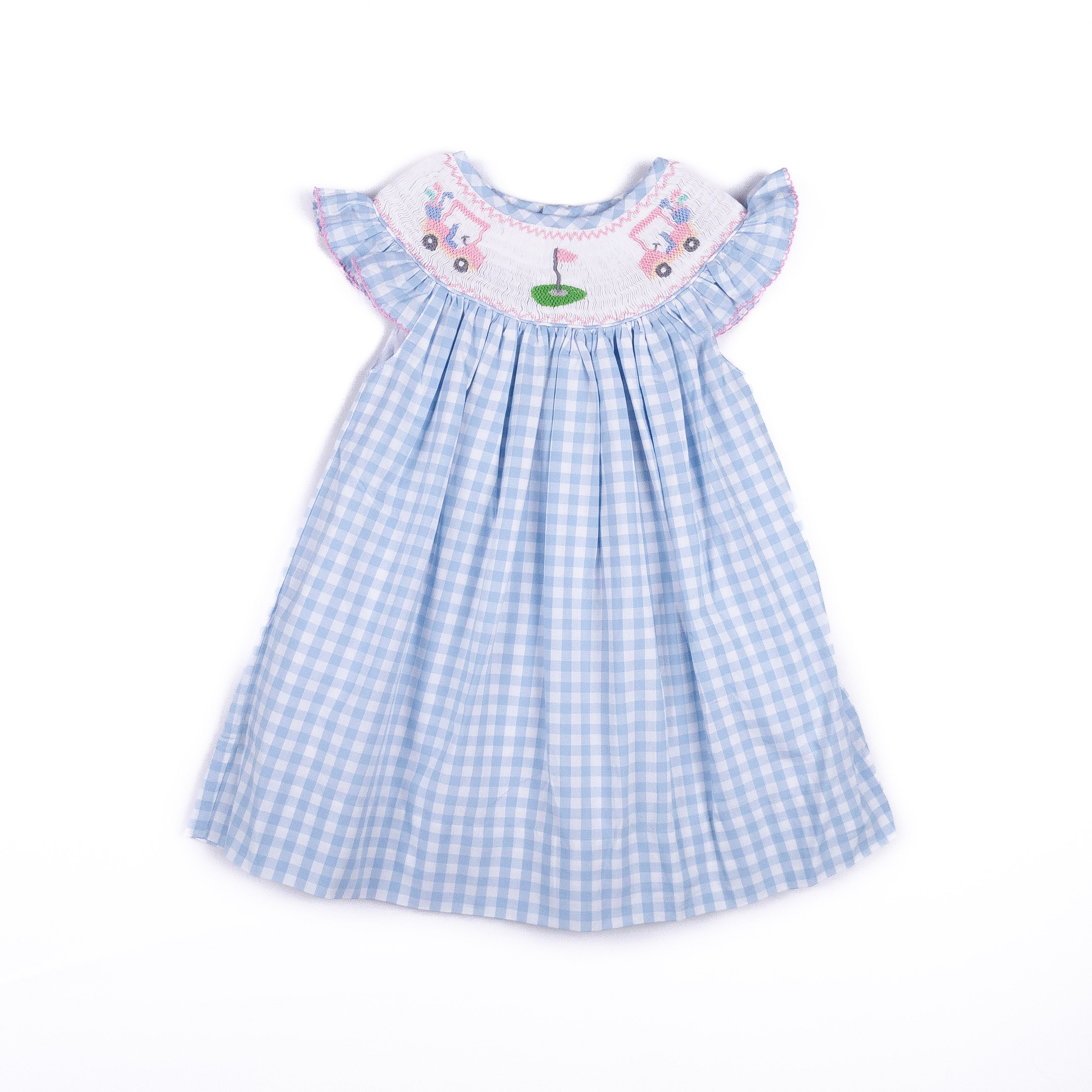 Robe vichy smockée de golf pour filles