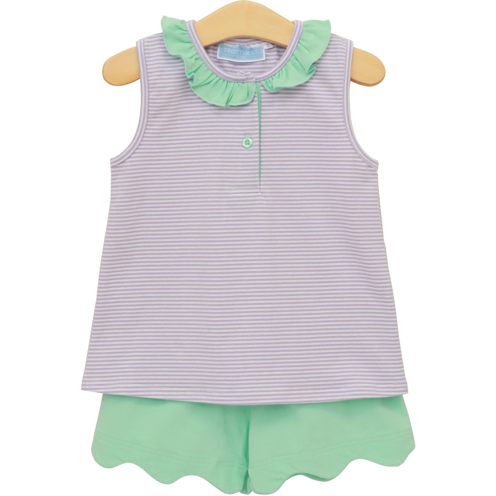 Nora Short en rayures lavande