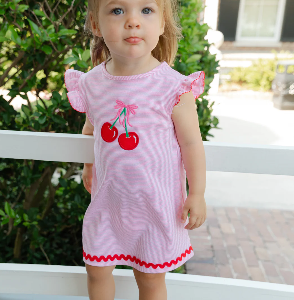 Robe en maille cerise jubilée pour filles
