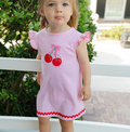 Robe en maille cerise jubilée pour filles