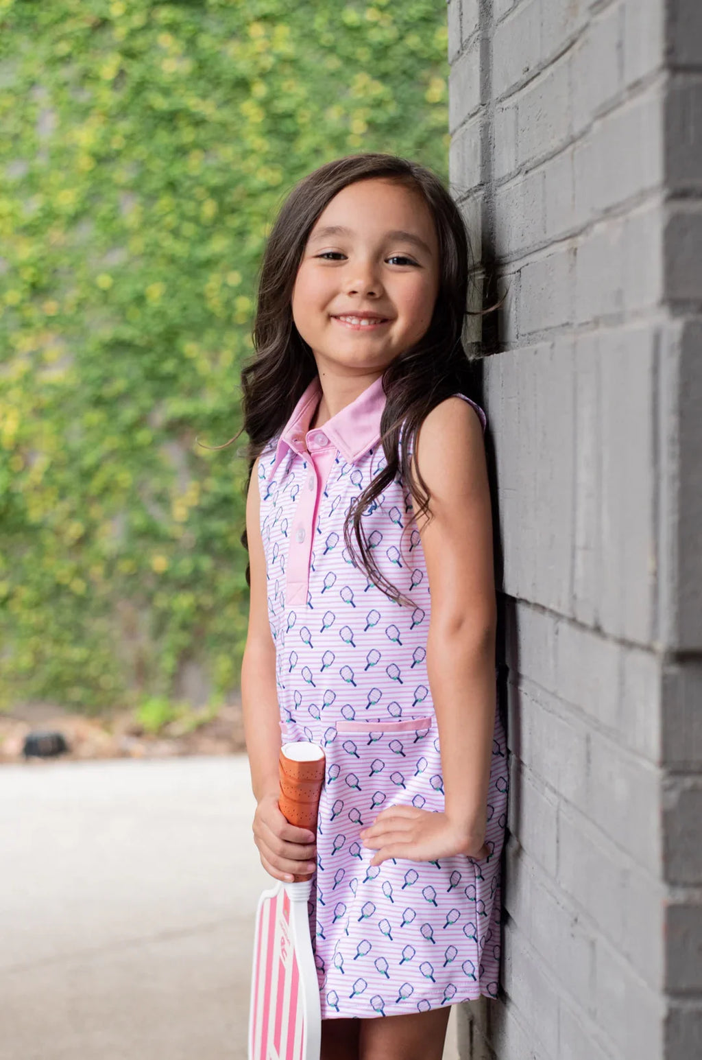 Robe de performance sans manches pour filles rose givré (pickleball)