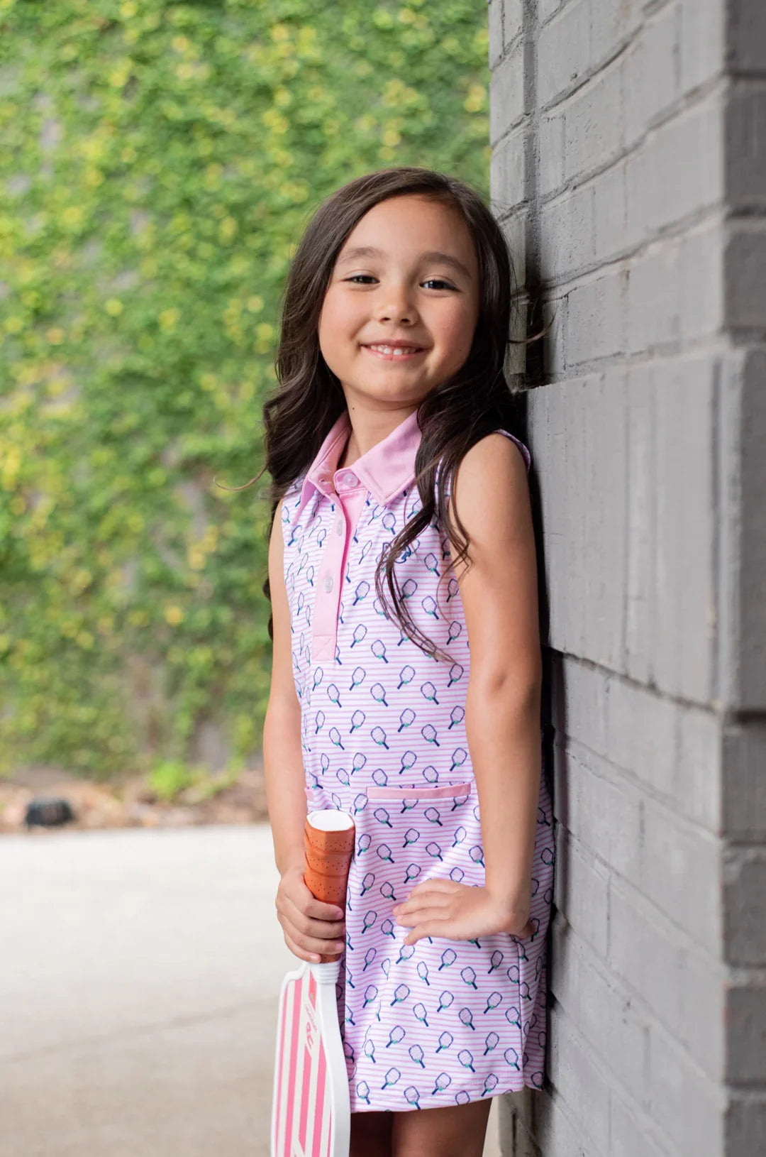 Robe de performance sans manches pour filles rose givré (pickleball)