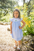 Robe vichy smockée de golf pour filles