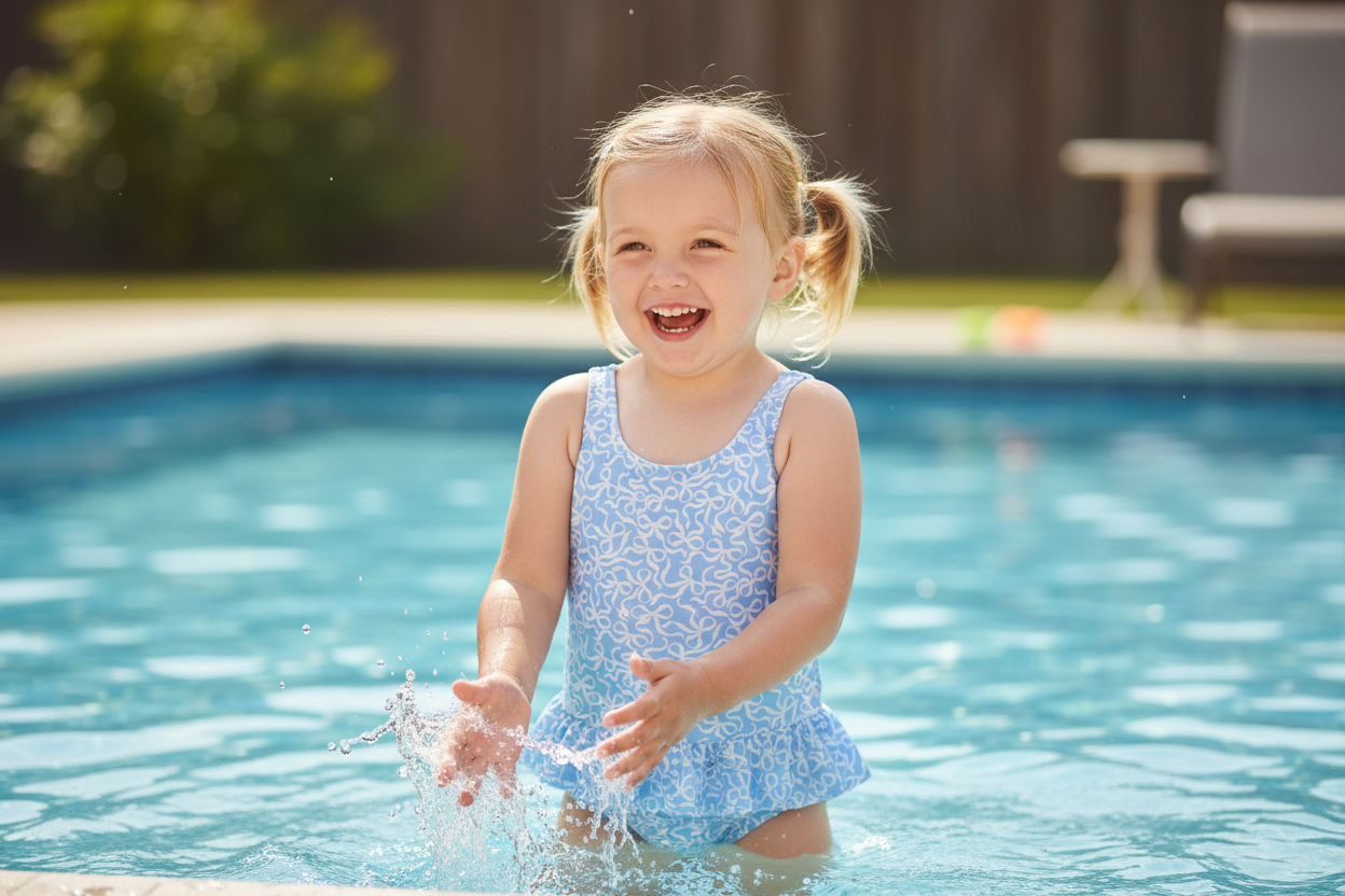 Girls Ruffled Bow Swimsuit - Lifestyle