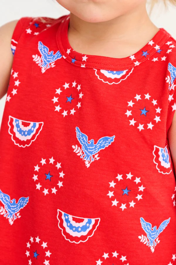 Robe Polly sans manches, coupe classique, motif Star Spangled Swag
